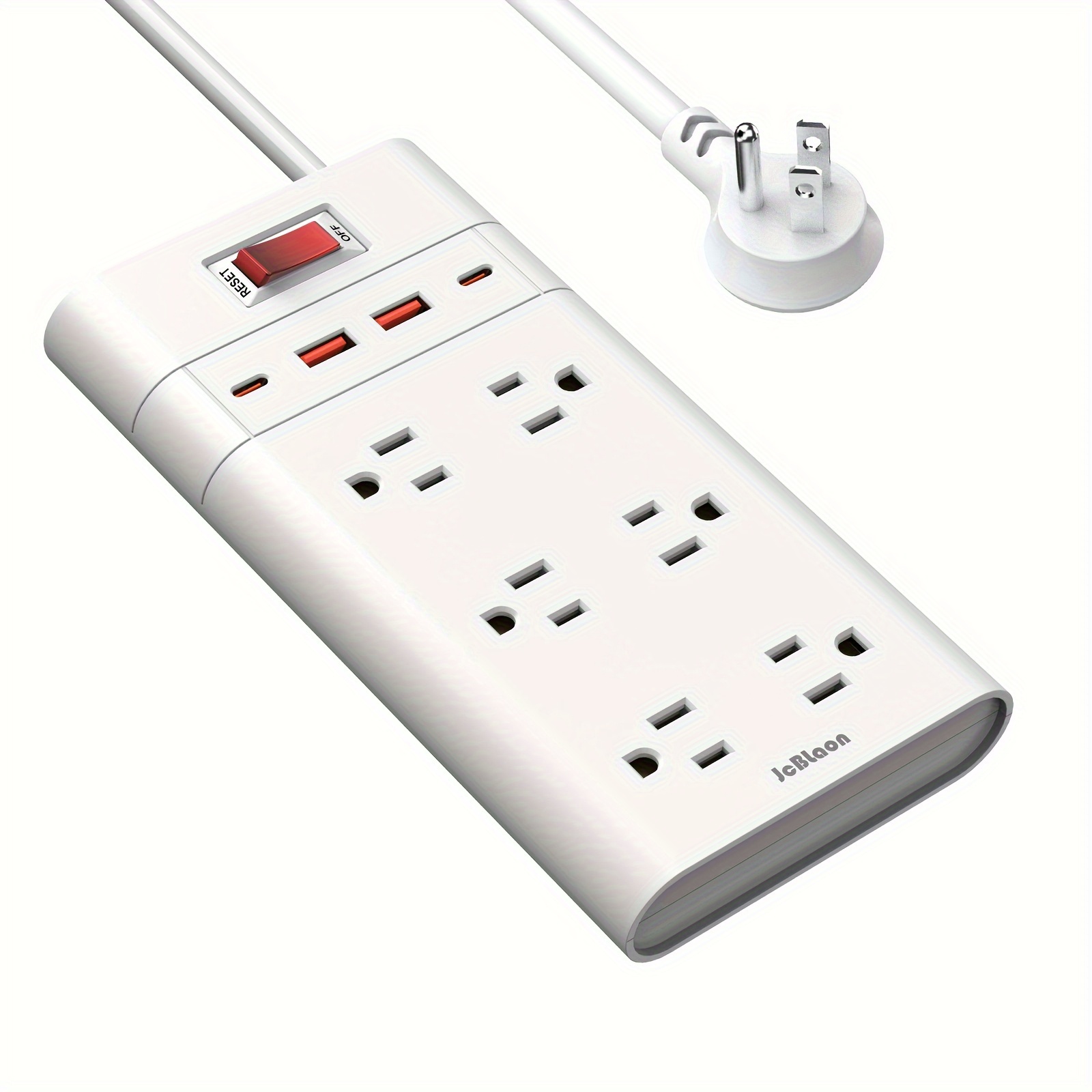 

Power Strip Protector, 6 Widely-spaced Outlets With 4 Usb Ports (2 Usb C), Ultra Thin Flat Plug Extension Cord, Wall Mountable, 5ft For Office Kitchen, 1050j