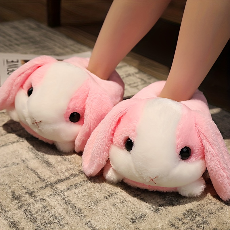 cozy plush bunny slippers women cute cartoon rabbit design Temu