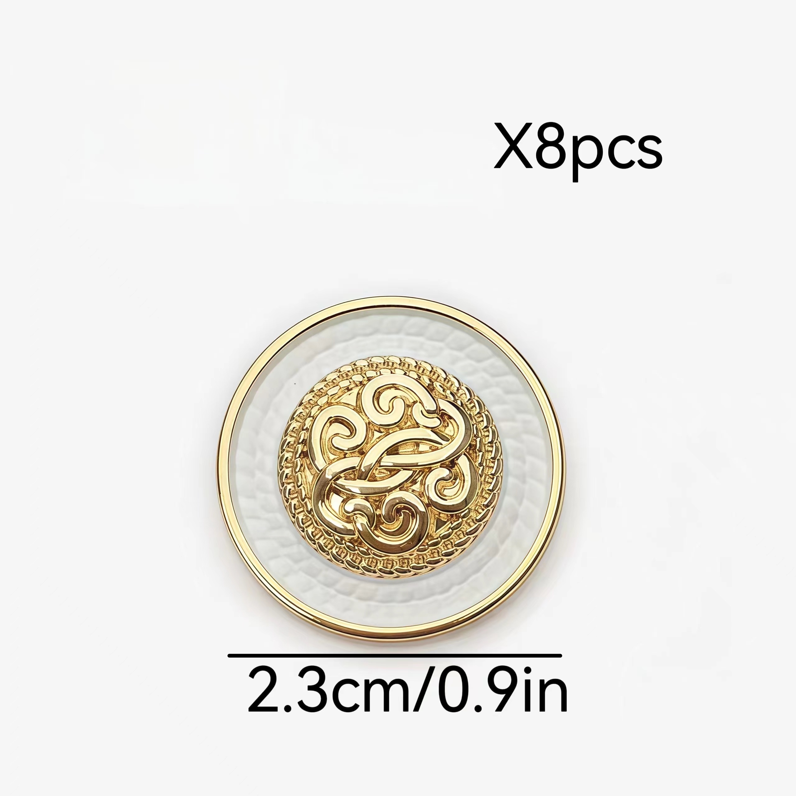 TEMU 8pcs Of Exquisite Metal Buttons, Beautifully Designed Buttons In A Chic Style, Suitable For Men And Women For Hand Sewing. High-quality Metal
