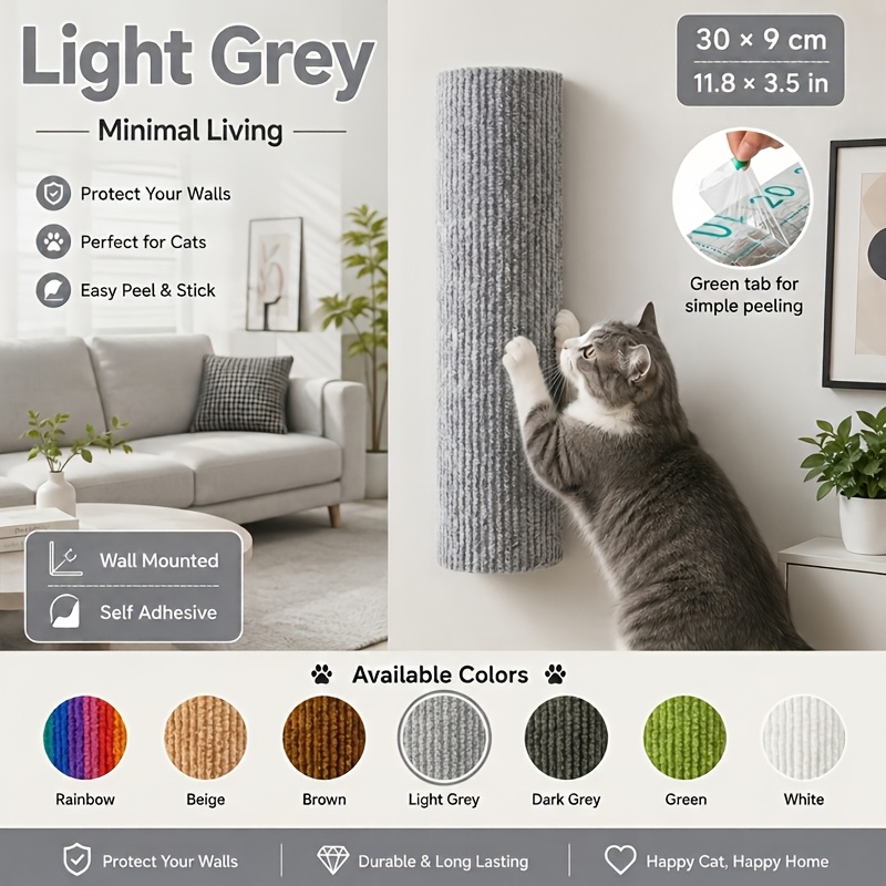 TEMU Cat Scratching Post, Creative Cylindrical Wall-mounted Self-adhesive Scratching Post, Horizontal And Vertical Combination Assembly Cat Wall