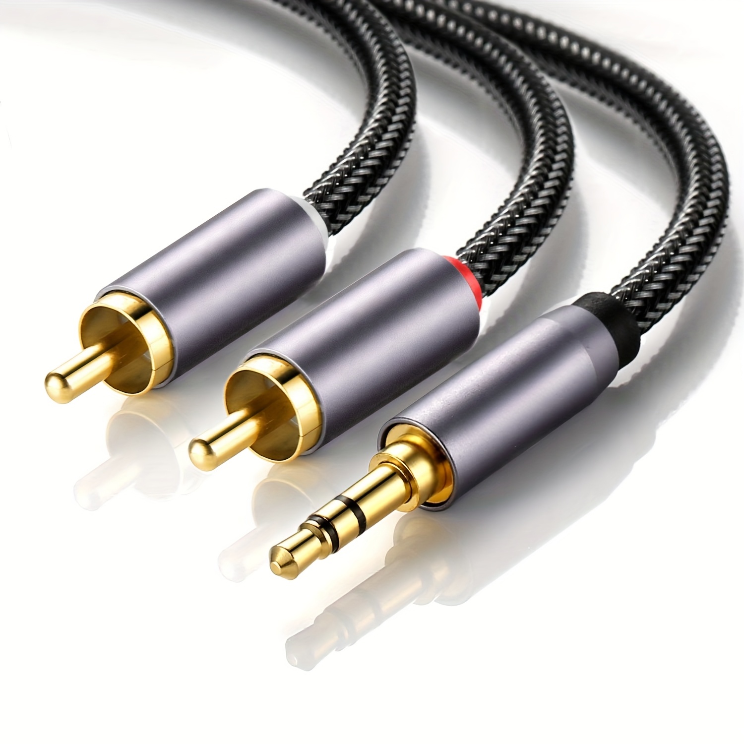 Image of 3.5mm To Rca Audio Cable, Male Aux To Rca Adapter For Hifi Sound, Car Stereo, Mobile Phone, Speaker, Tablet & More, Easter Gifts