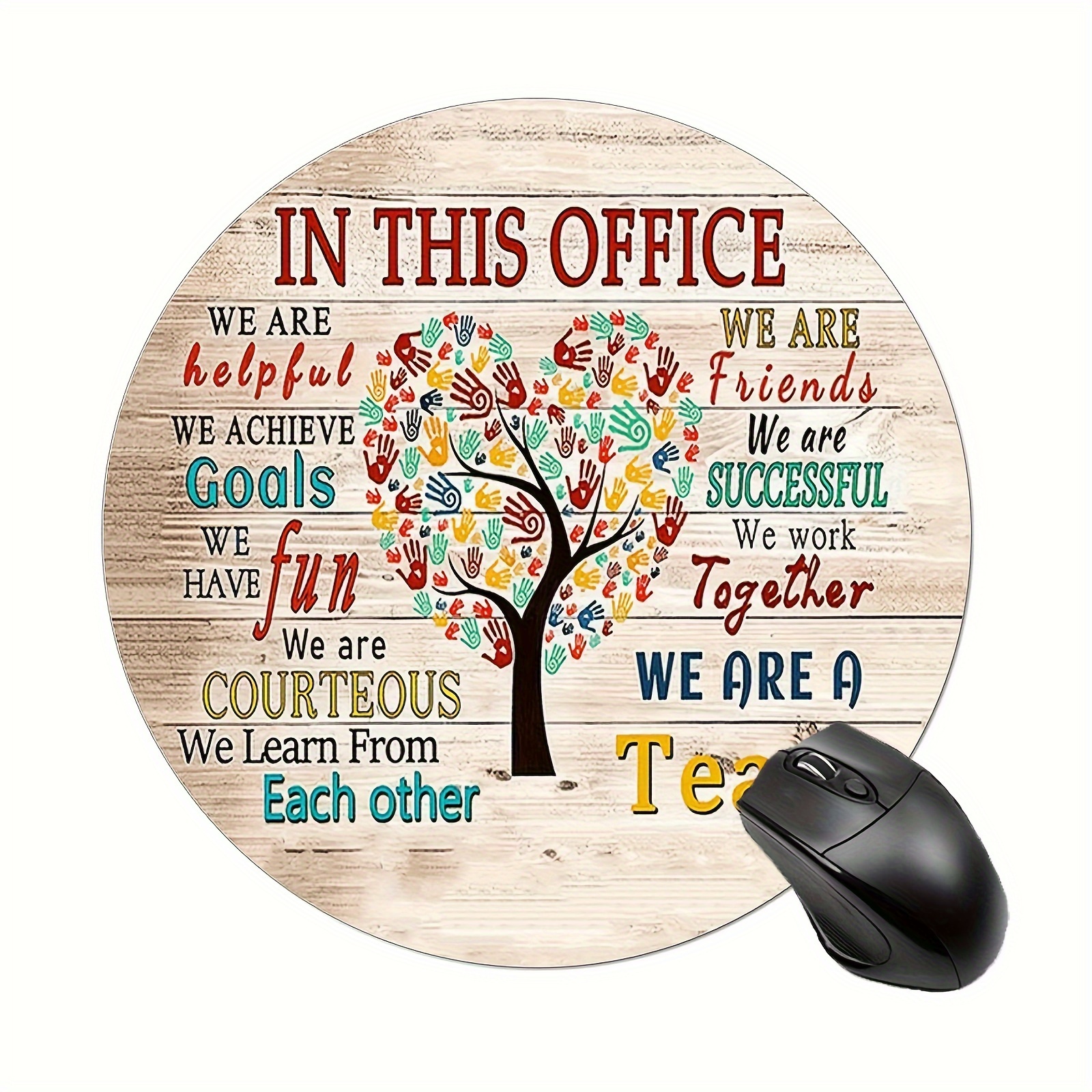 

Inspirational Tree Design Round Mouse Pad, 7.8x7.8 Inches, 3mm Thick, Anti-skid Rubber, Office Desk Accessory, Colleague Gift, Computer Keyboard & Accessories