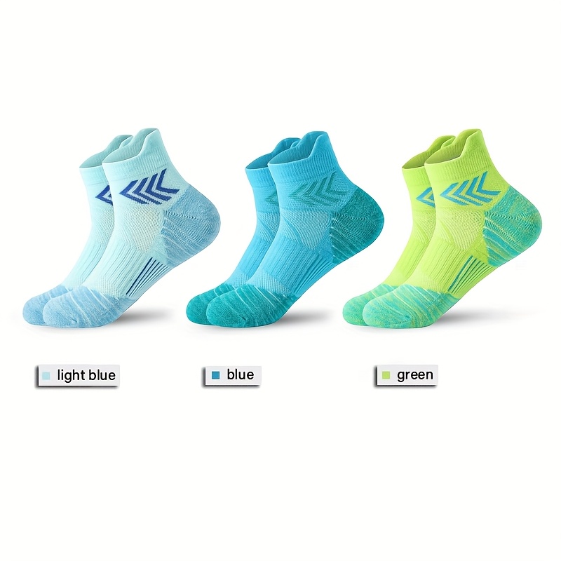 Image of 1/3 Pairs Running Ankle Socks For Women And Men Athletic Cushioned Workout Short Socks Women Mesh Looped Bottom Socks Unisex Suitable For Sports Such As Running, Hiking, Climbing, Basketball, Etc