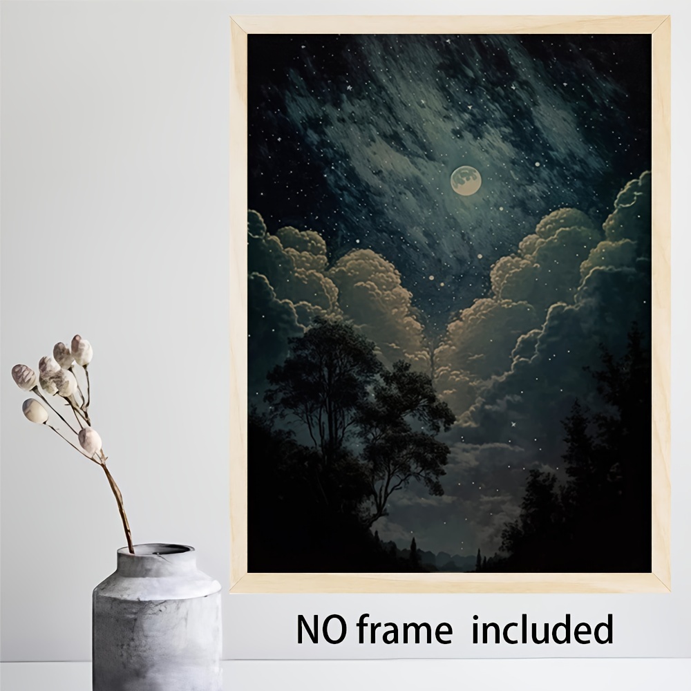 Painting of a girl in the dark moonlight on deals a 5inches by 7inch canvas