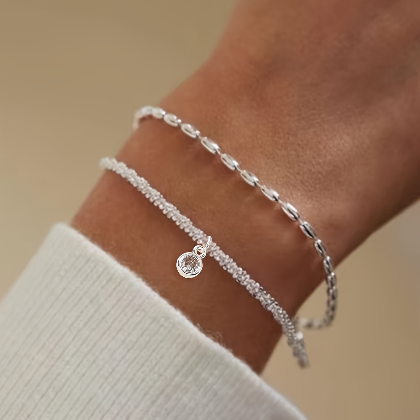 2pcs Bohemian Double-Layer Stackable Bracelets for Women