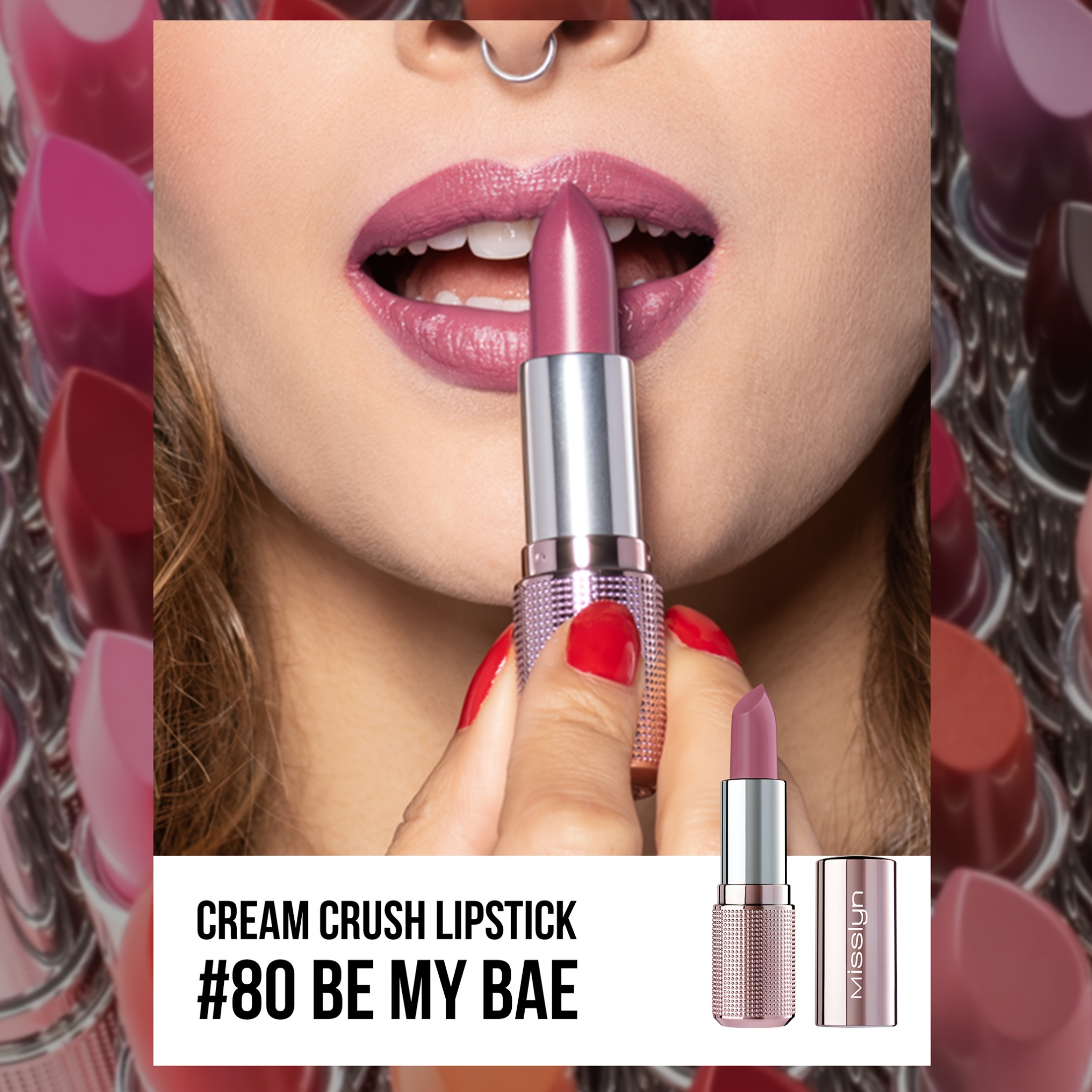 CREAM CRUSH LIPSTICK, Cream Effect, Matte, High Color Rendering, Moisturizing, Stain Resistant, Long-lasting, Portable, Party, Camping, Outdoors, Traveling, Gifts, Daily, Valentine's Day, Mother's Day, Back to School Essentials, Halloween, Christmas
