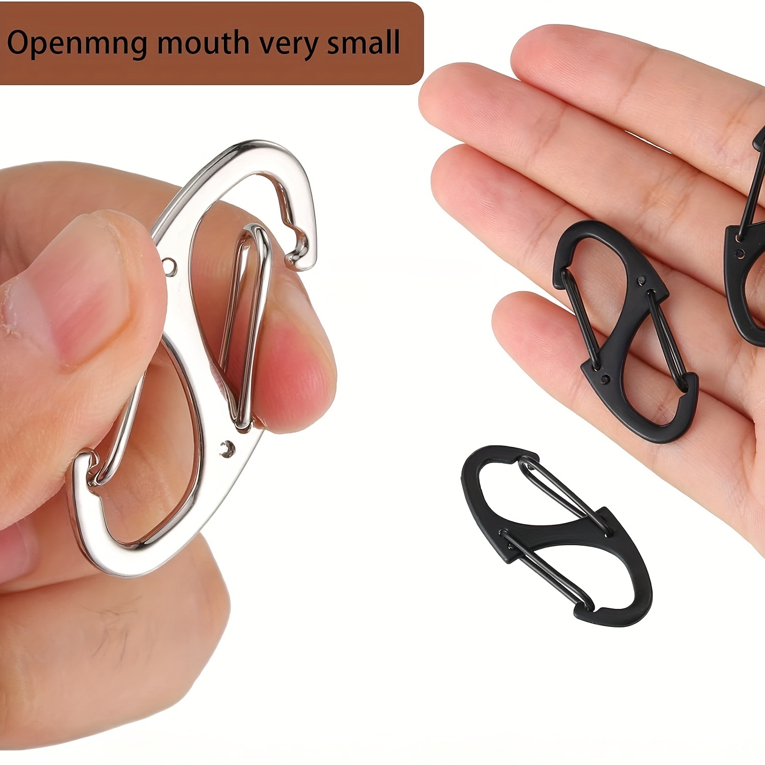 Small Carabiner Clips Double Snap Hook Alloy Keychain Buckle - Temu