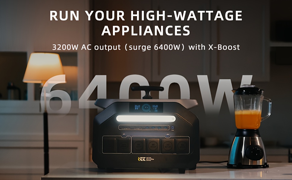 IEE P3200 2048Wh Solar-Powered Portable Power Station & Solar Generator with Fast Charging, 4x1200W/2400W AC Outlets, 100A DC Port, 10-Device Charging, 24H Runtime, App & Voice Control, Lithium Battery Backup for Home, Camping, RV, Outdoor - Solar Panel Compatible, Emergency Backup Power, Solar Generator with Panels Included, Portable Power Station with Solar Panel, Solar Battery, Solar Power Bank Portable Charger, Portable Generator for Camping, Solar Generator with Panels, Remote