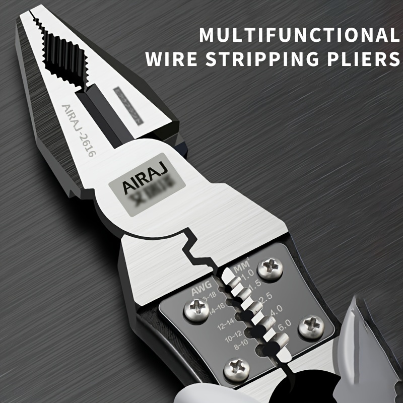 

Airaj Multifunctional Alloy Needle-nose Pliers, Heavy-duty Wire Stripping Electrician Pliers With Strong Shear Force And Smooth Incision - Hand Tools