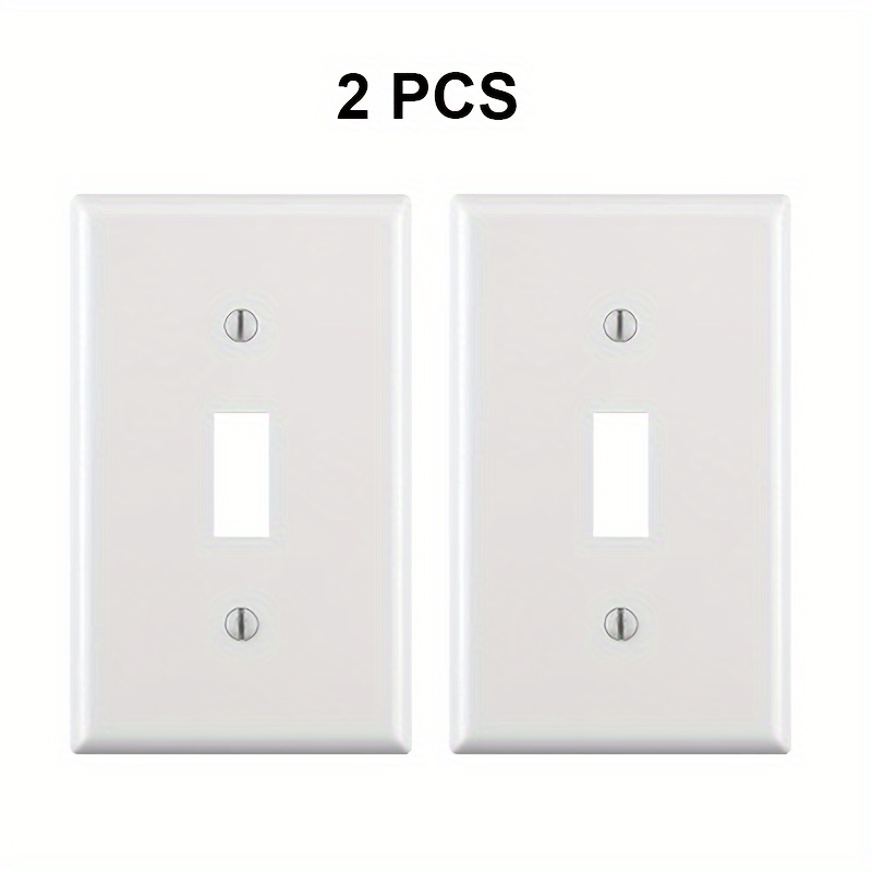 TEMU 2pcs 1 Gang Toggle Device Switch Wall Plate Cover, Premium Polycarbonate Thermoplastic, Covers, Glossy, With Color Screws, Toggle Light Switch