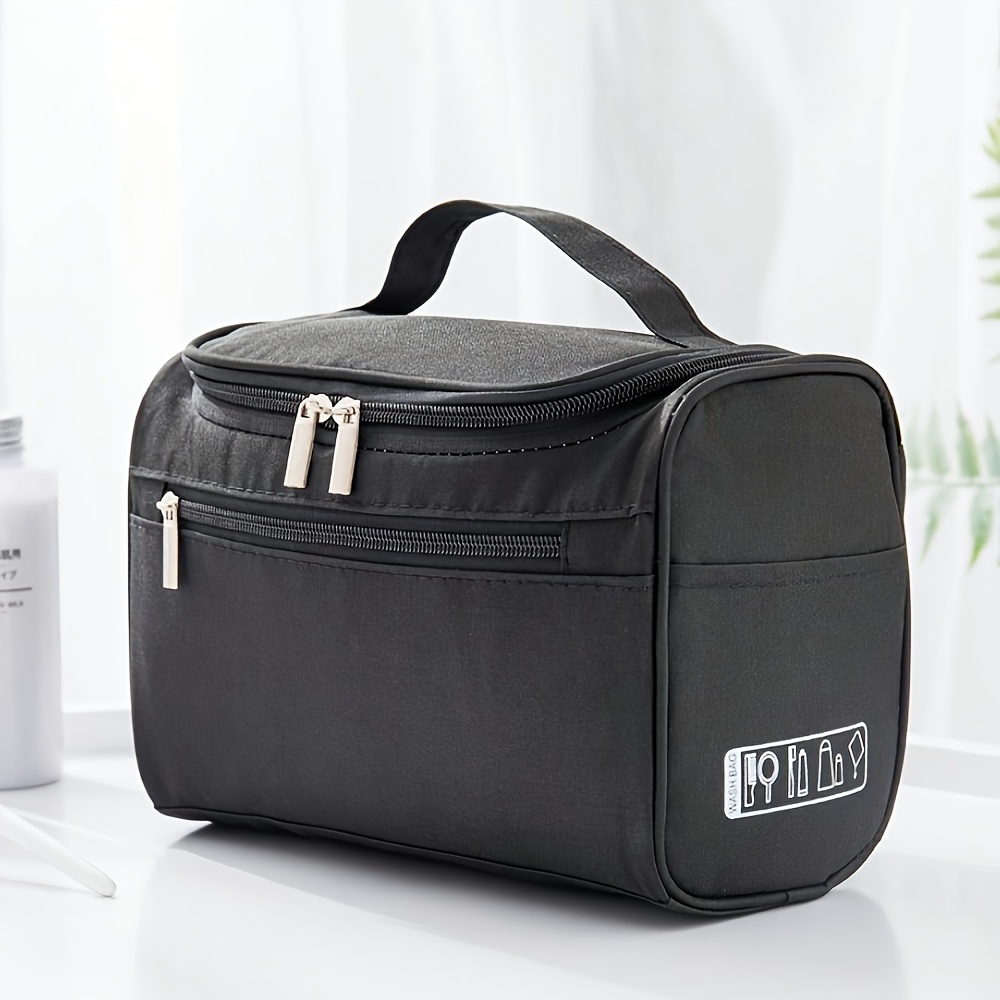 TEMU Bolsa de Cosméticos de Gran Capacidad para Viaje - Tela Oxford Duradera, Organizador Multifuncional con Cierre de Cremallera para Hombres y
