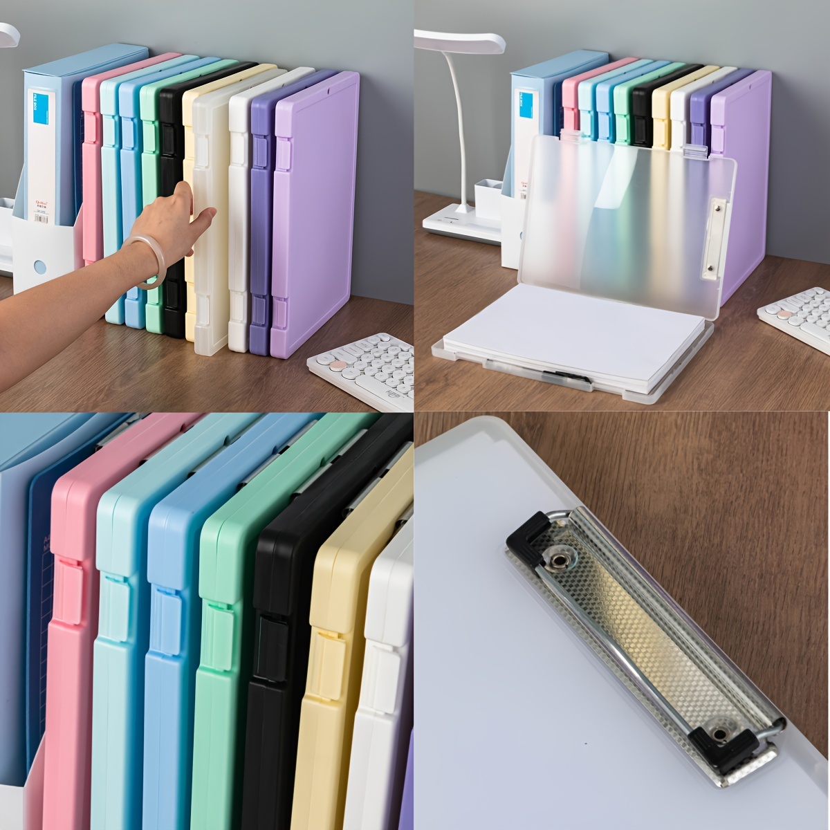 

1pc Large Capacity A4 Clipboard With Writing Pad - Pp Multi-functional Document Holder, Storage Box Organizer For Students & Professionals, Office Supplies