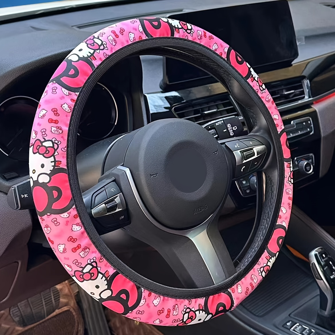 

Hello Kitty Steering Wheel Cover By Sanrio - , No , Polyester, 14.96" Car Interior Accessory, Sanrio