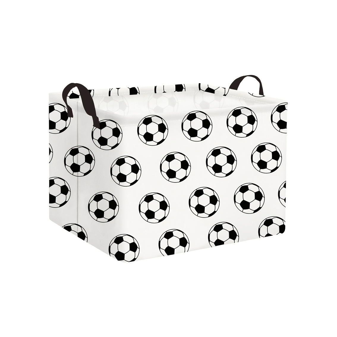 TEMU 1 panier de rangement facile à motif de football, boîte de rangement rectangulaire pour vêtements avec poignée, garde-robe , sous-vêtements,