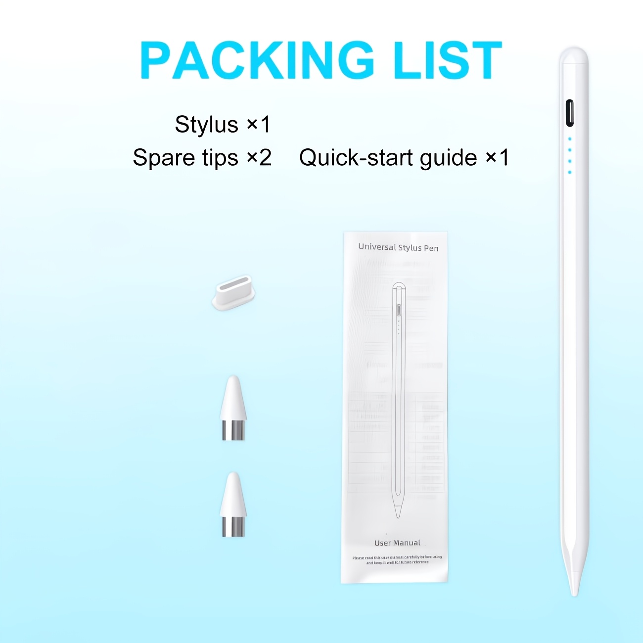 TEMU Universal Capacitive Touch Pen, Black And White , Compatible With Ipad, And Most Tablet Touchscreen Devices. And Sensitivity, Smooth Writing;