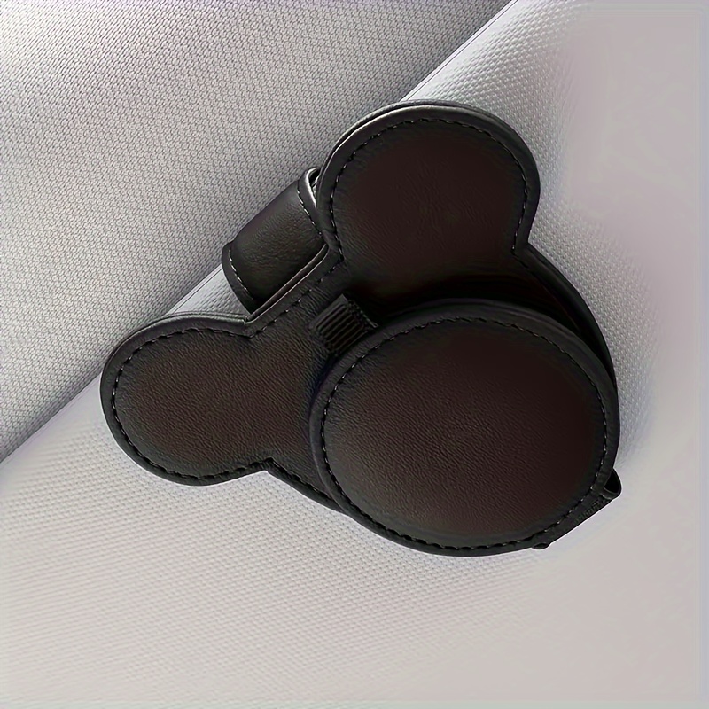 

Chic Panda Faux Leather Car Sun Visor Clip - Stylish Glasses Holder For Vehicle Interior Accessories