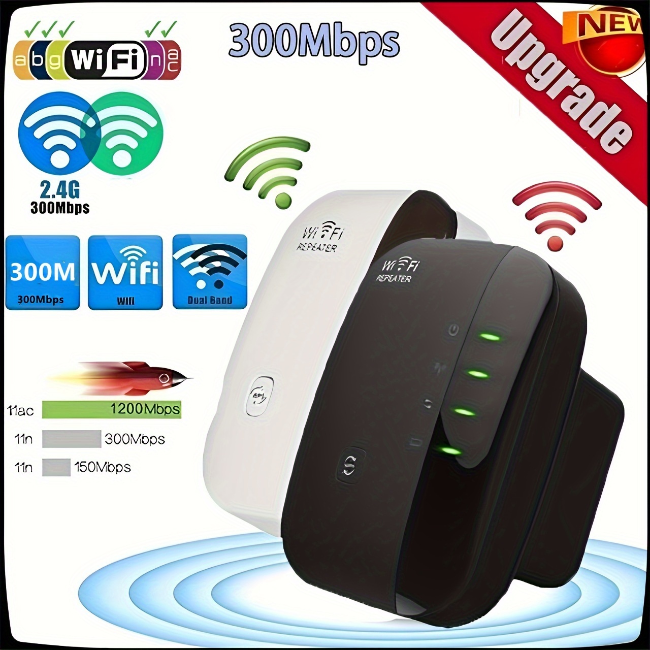 

2024 Newest Wifi Extender, Wifi Booster, Internet Booster - With Ethernet Port, Quick Setup, Home Wireless Signal Booste