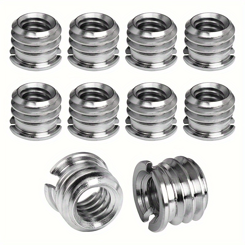 Image of 1/4"-20 Female To 3/8"-16 Male Tripod Thread Adapter 10pcs Standard Screw Adapter Reducer Bushing Converter For Dslr Camera Camcorder Monopod Stand, 3/8 To 1/4 Tripod