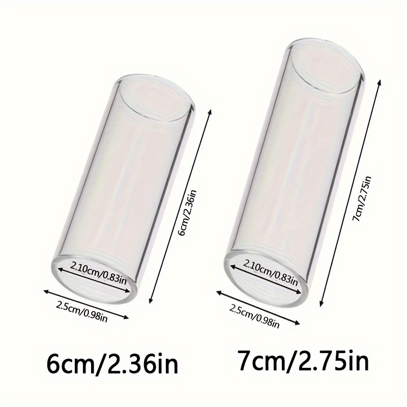 1 X Guitar Glass Or Stainless Steel Slide Stick, Guitar Finger Ring, Clear Finger Sleeve, Glass Material Bakelite Guitar Skateboard Finger Sleeve.