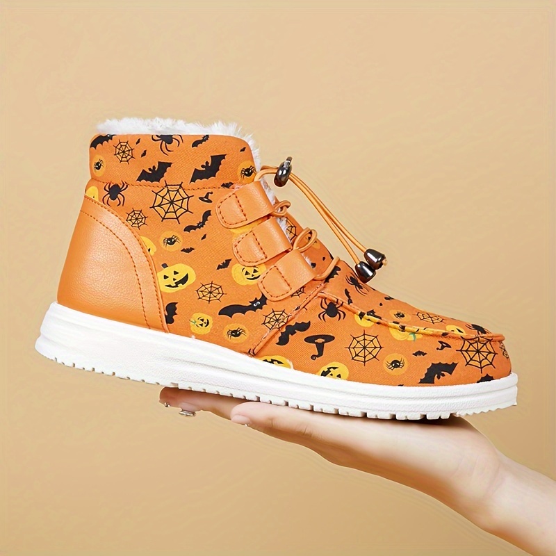 womens halloween print winter boots comfortable   top   band outdoor snow boots details 4