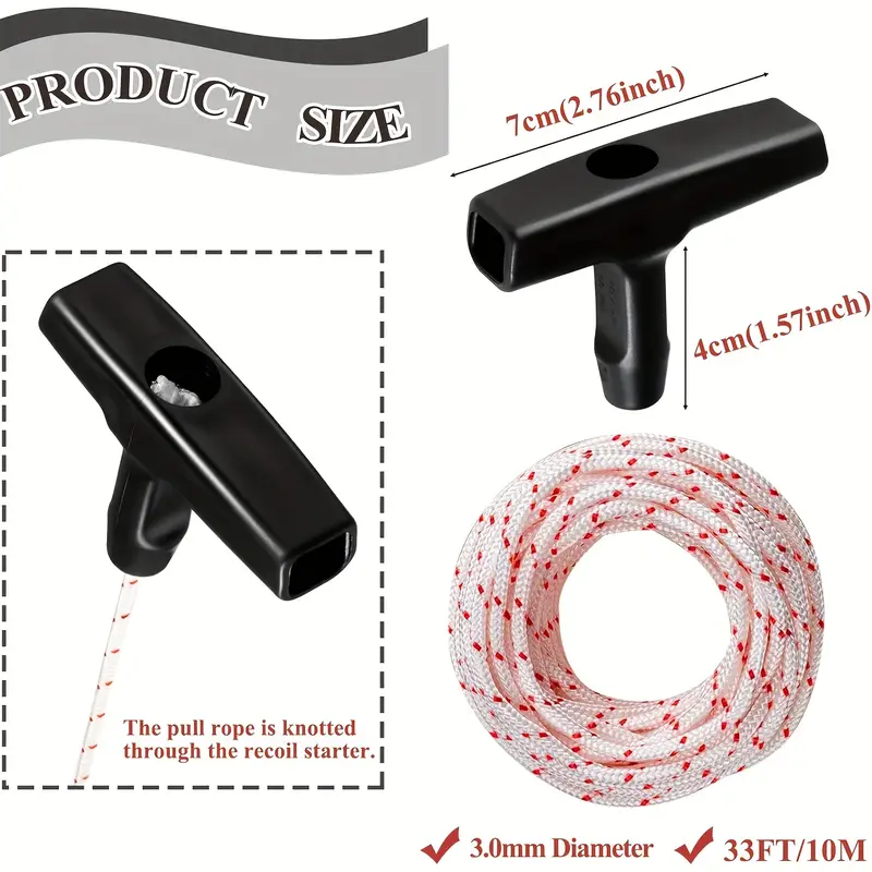 Maniglie Di Avviamento Per Tosaerba E Motosega - Set Da 3 Pezzi - Foto 13