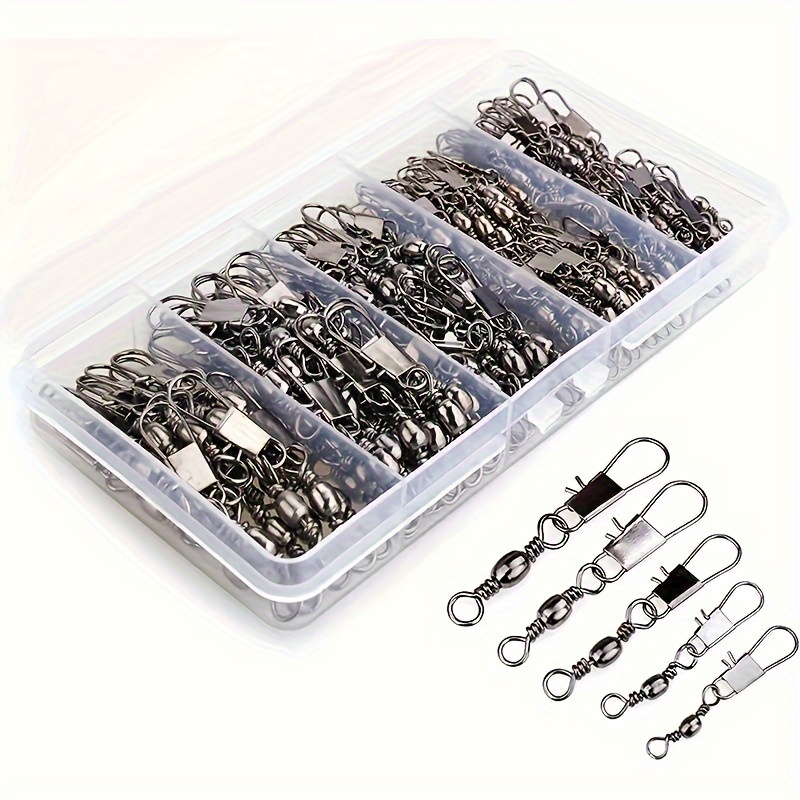 

50/200pcs Durable Snap Swivel, Fishing Lure Connectors, Fishing Accessories