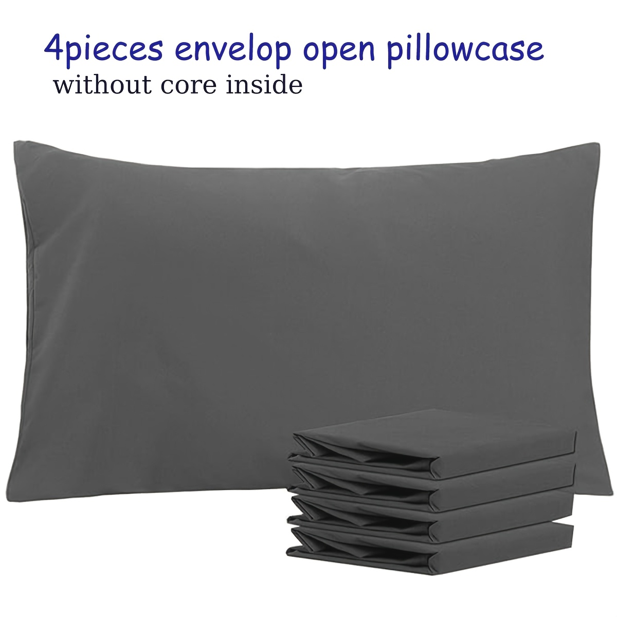 TEMU 4pcs Soft Polyester Pillow Covers - White, Fur, Anti-crease, Anti-fading, Envelope Closure, Machine Washable, Ideal For Home Decor, |minimalist Decor|soft Texture