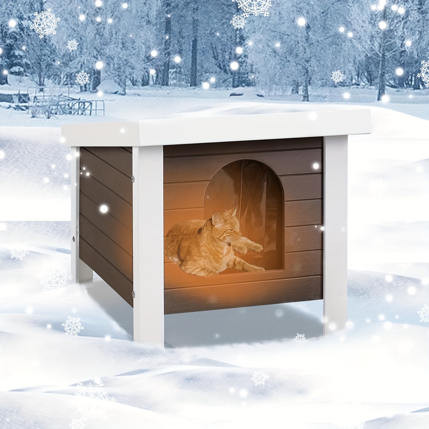 

Cat House, New Material Ps Weatherproof Feral Cat Shelter, Waterproof Cat House For Outdoor Cat, Openable Roof, Elevated Feet For Patio, Lawn, Backyard