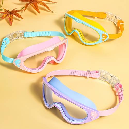kids swim goggles with anti fog waterproof technology adjustable strap cute cartoon design for swimming training beach pool purple swimming goggles accessory design fun swimwear accessory lenses beginner swimmers