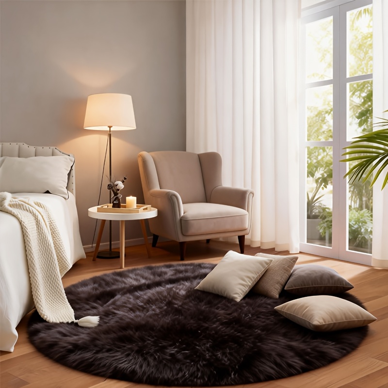 1pc, Fluffy , Bedroom Living Room , Suitable For Home Decor, Furry Decorative Mat, Indoor Area Rugs For Rooms, Suitable For Living Room, Bedside, Sofa Side, Etc