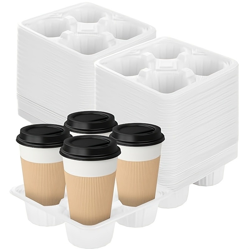 30 piezas de soporte desechable para bebidas, soporte de plástico para bebidas frías y calientes, soporte para tazas de café con medición en onzas, soporte para tazas de restaurante y    
