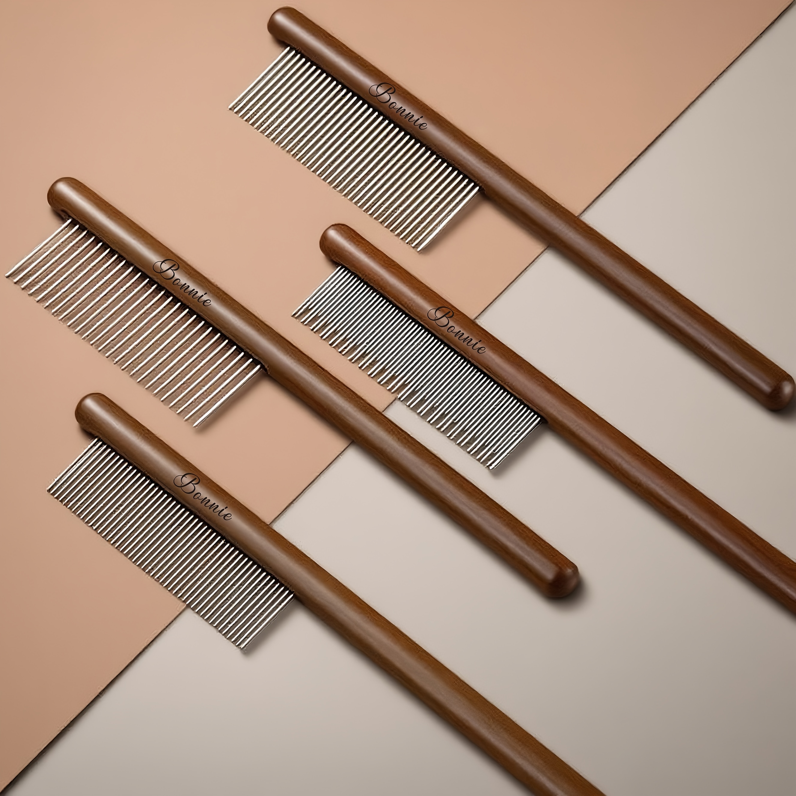 personalized custom   comb with wooden handle dog comb pet comb   and smooth   comb for removing   and cat and dog grooming tools long and short hair   used for cats to remove loose hair