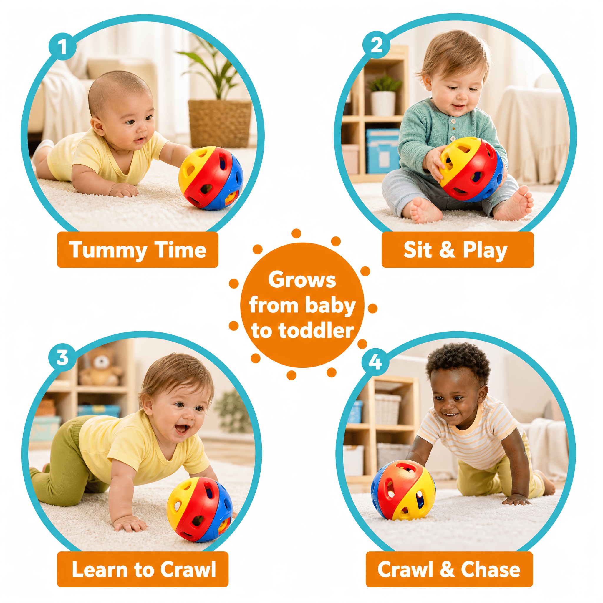 ICELENG Baby Grasp Ball for 6+ Months Toddlers