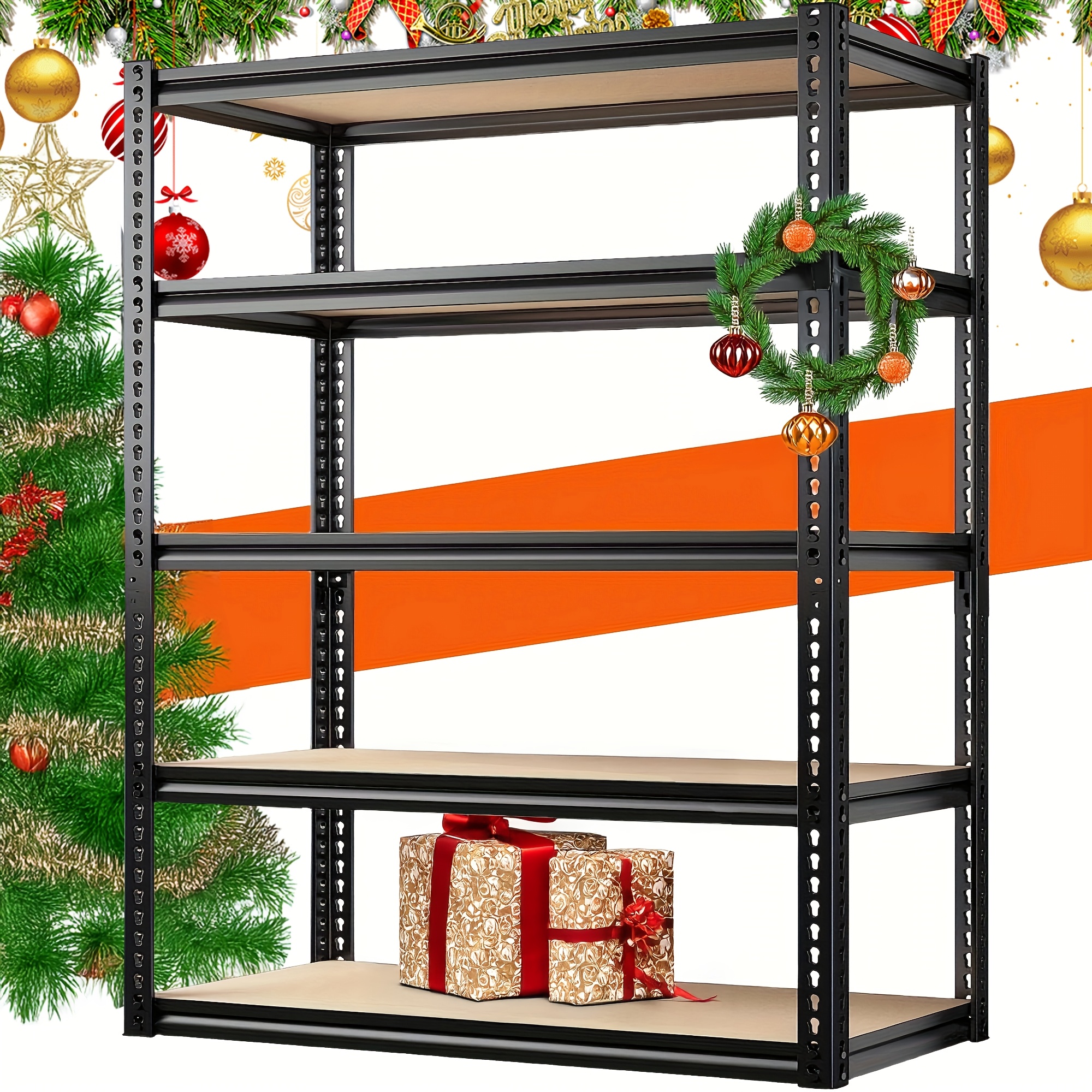 

Reibii 72"heavy Duty Garage Shelving 5 Tier Adjustable Metal Storage Shelving, Easy To , 2000lbs Garage Storage Shelves For Pantry Basement, 72''h*35.5''w*11.8''d