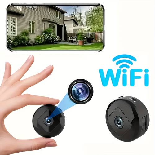 magnetic mini camera wireless outdoor indoor surveillance camera for mini portable with clear imaging 360 rotatable base and viewing monitoring peel and stick no drilling required