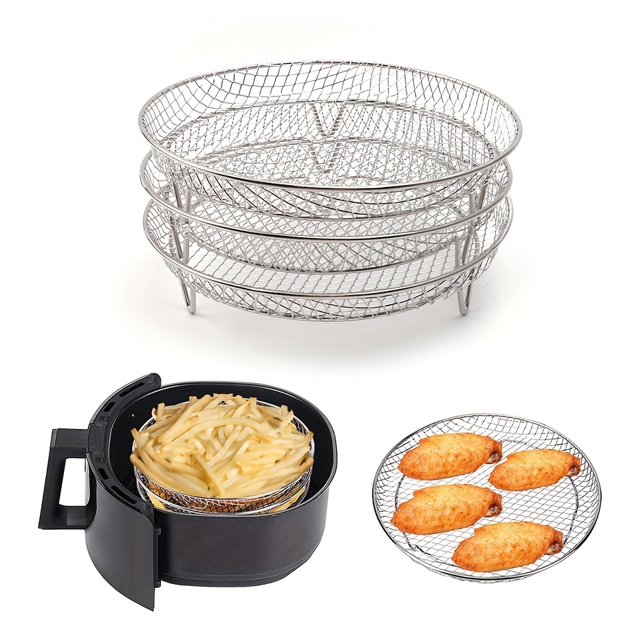 

1pc/3pcs Steel Air Accessories Kit: - Round , , Dehydration , Bbq , , Drainage , Filter , Frying , Oil , And Set