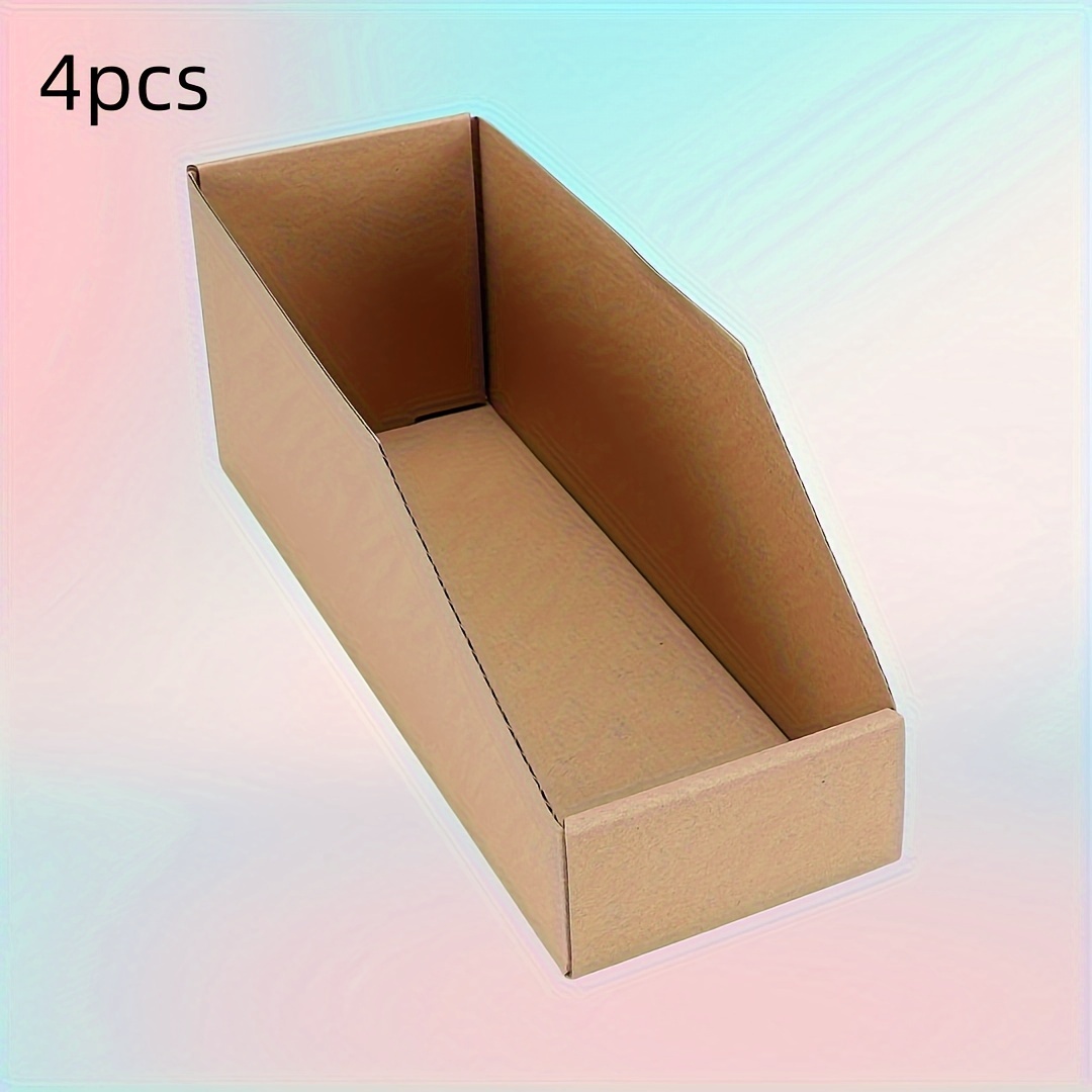 TEMU 4/8/15 Pack Hexagon Shape Foldable Corrugated Cardboard Storage Boxes, 11.8*3.9*5.9 Inches, Embedded Installation For Shelves, Pantries, Office & Garage Organization Supplies