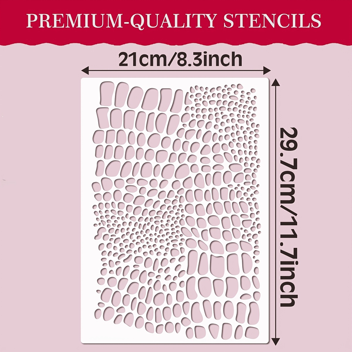 TEMU Large Snakeskin Pattern Texture Template, Large Wall Template, Decorative Template, Washable, , Reusable Painting Template, Used For Walls, Home