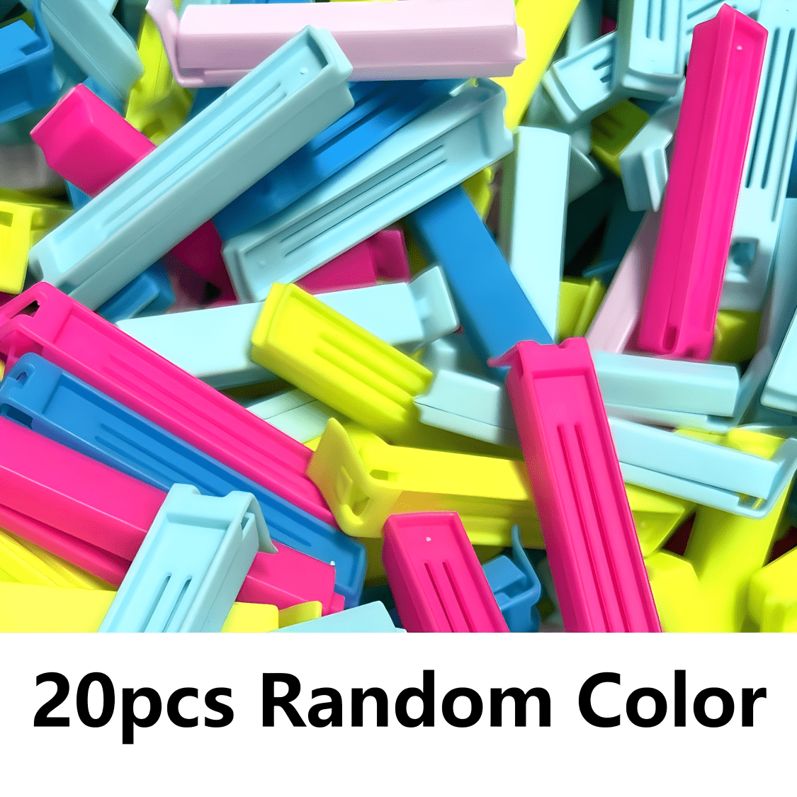 20pcs Random Color Sealing Clip, 7.5cm, Reusable Moisture-proof Plastic Bag Clip Tongs For Kitchen Storage Bag And Storage Additions Wedding Party Gift Bags