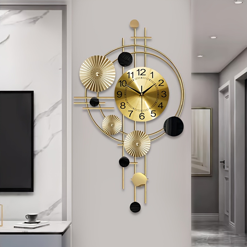 scandinavian inspired modern wall clock for living room decor battery operated details 2