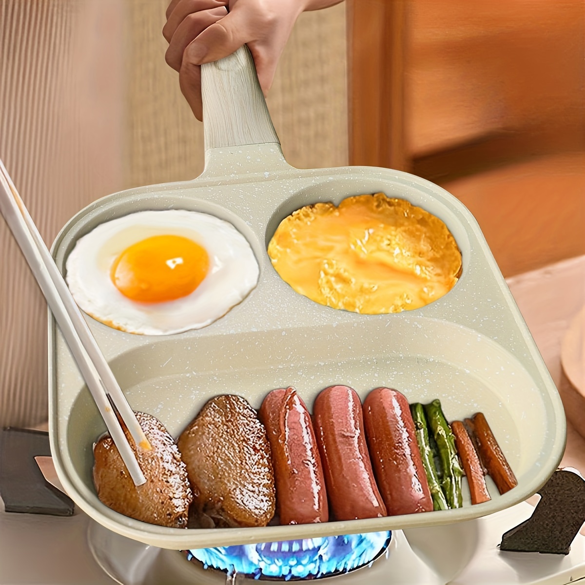 aluminum griddle   multifunctional non stick breakfast pan for eggs   steak compatible with gas stoves no electricity needed details 11