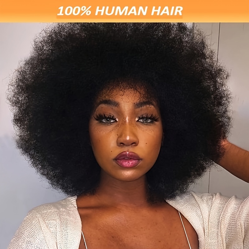 

250% Density Curly For Women Glueless 70s Wig Or ()