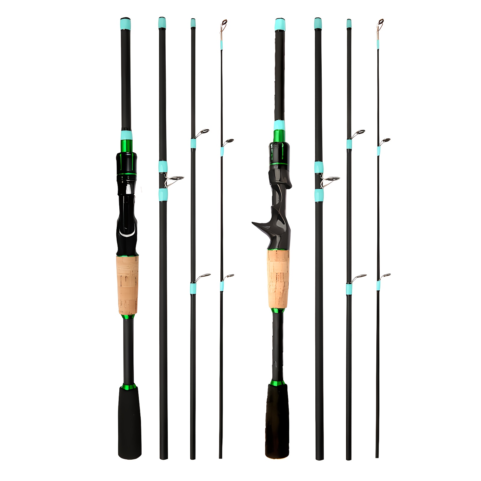 * * Spinning Fishing Rod with Carbon Fiber Blank & Solid Tip - * Wooden Handle, Fuji Guide Rings for Freshwater Fishing, Fishing Gear