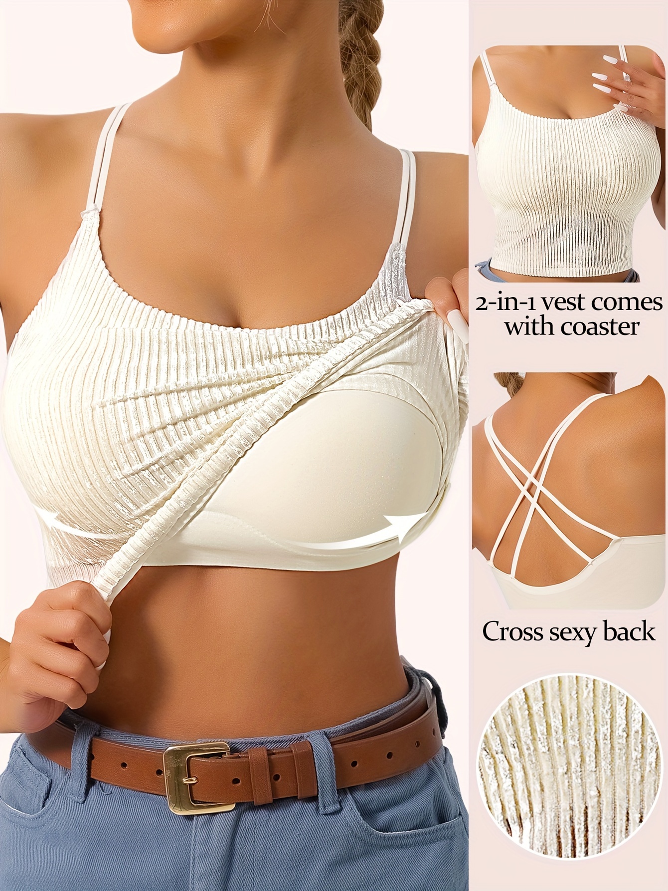 Lingerie 's Camisole Beautifying Back Wrapping Chest - Temu