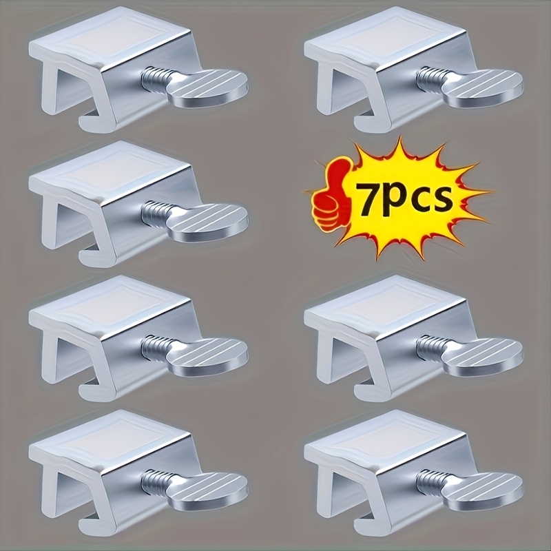 TEMU 7pcs Set Of Heavy-duty Metal Sliding Window Locks - Adjustable Dual Safety Protection, -resistant Vertical Plug Design, Suitable For Home,