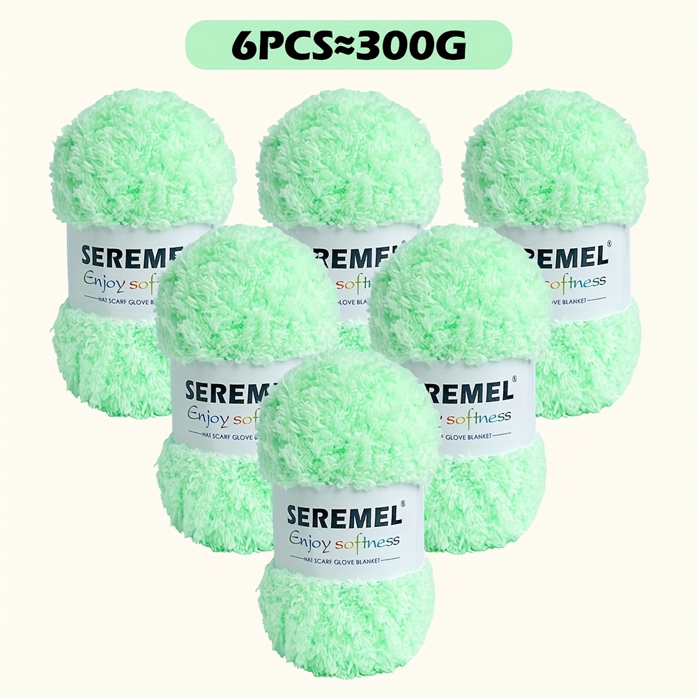 Image of 6pcs Of 300g Soft Yarn, Coral Velvet For Knitting Crochet Scarf, Sweater, Blanket Diy, Etc., 40 Yards 50g/ Ball