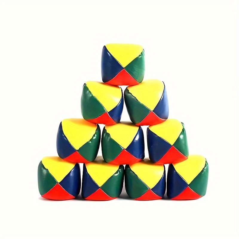 Kids Pu Leather Bean Bags Set Of 3 Juggling Throwing Sandbags For