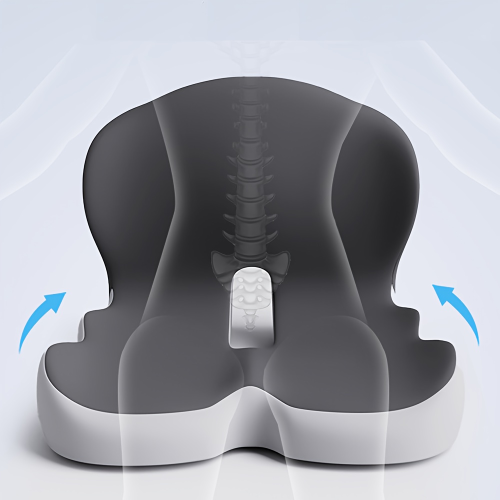 ergonomic seat cushion with backrest soft supportive and washable breathable polyester fiber non woven fabric integrated cushion for hips and waist with zipper closure hand wash   back   chair car driving desk work Product details 2