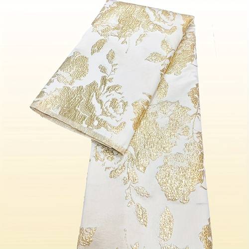 item picture 4 57m floral embroidery african woven lace fabric high quality nigerian jacquard pre cut polyester for womens party dresses