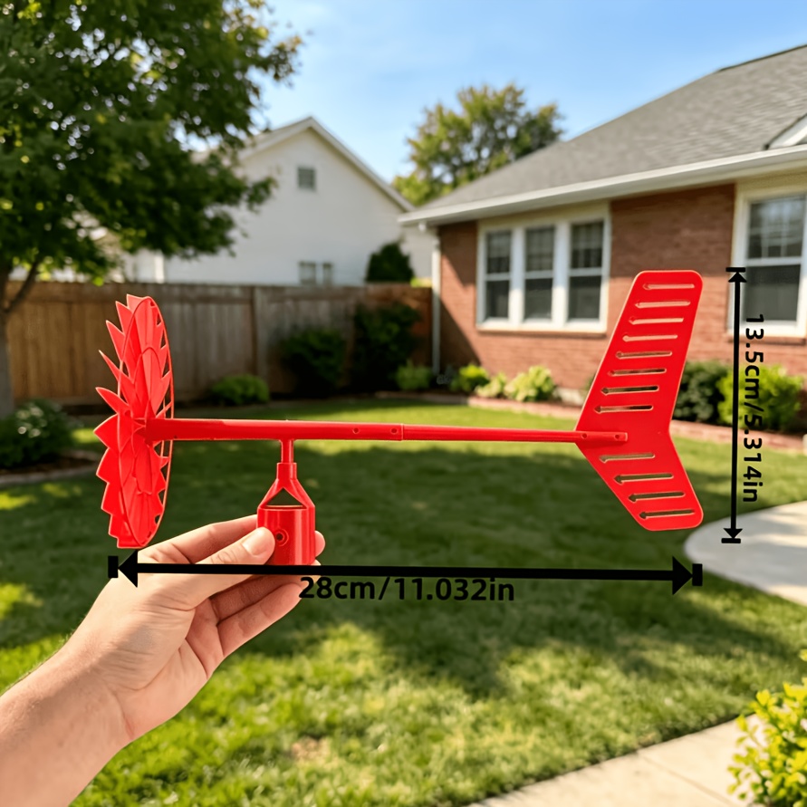 TEMU New Cross-border 3d Printed Weather-resistant Windmill Ornament With Weather Vane For Outdoor Lawn And Garden Decoration